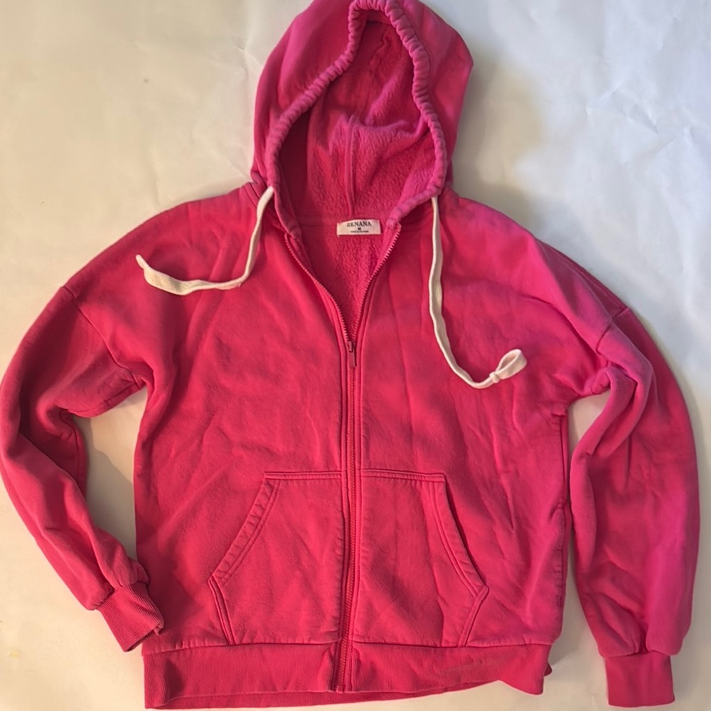 Zenana Outfitters Fuchsia Zip-Up Hoodie